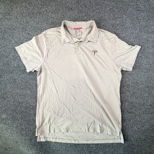 Tesla Polo Shirt Mens Large Beige High Low Hem Performance Golf Tennis Casual